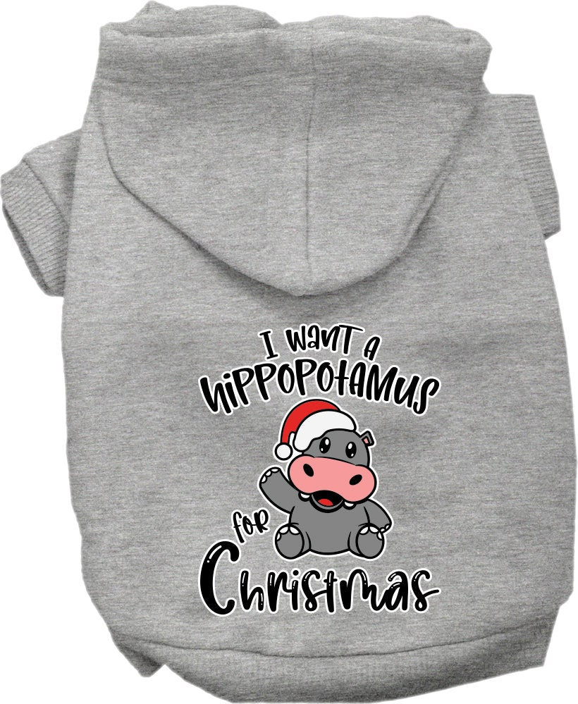 Christmas Pet Hoodie "I Want A Hippopotamus For Christmas"