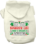 Load image into Gallery viewer, Christmas Pet Hoodie, "On The Naughty List And I Regret Nothing"
