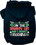 Load image into Gallery viewer, Christmas Pet Hoodie, "On The Naughty List And I Regret Nothing"
