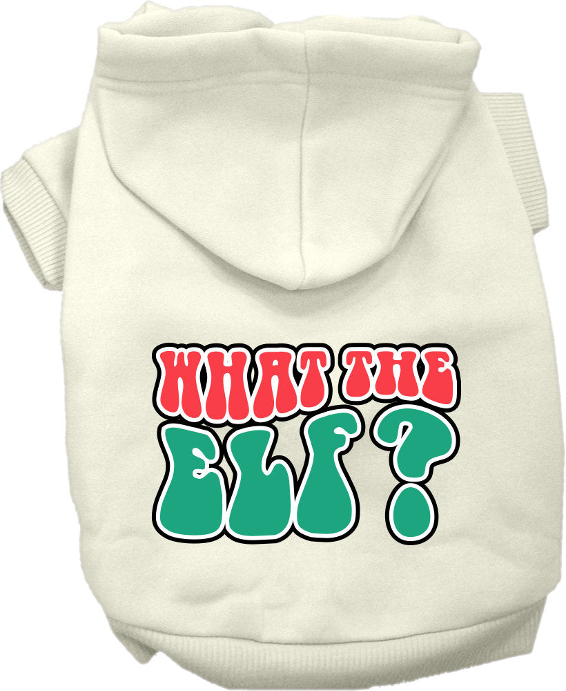 Christmas Pet Hoodie Screen Printed, "What The Elf"