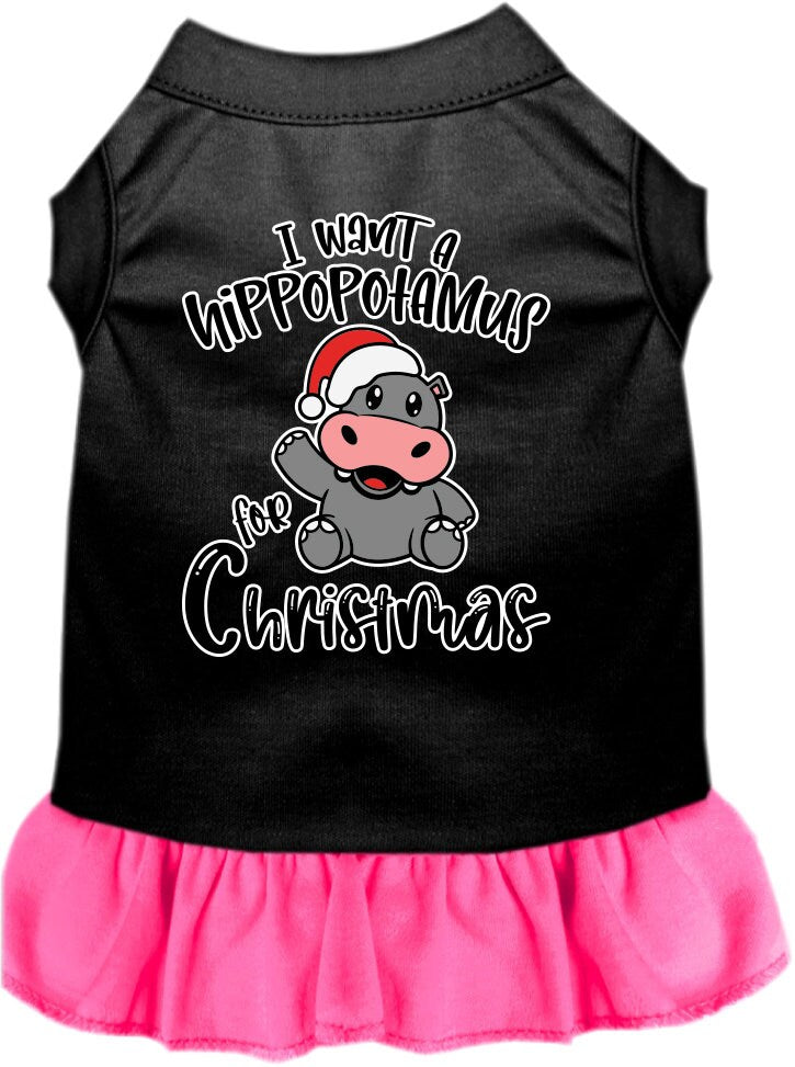 Christmas Pet Dress "I Want A Hippopotamus For Christmas"