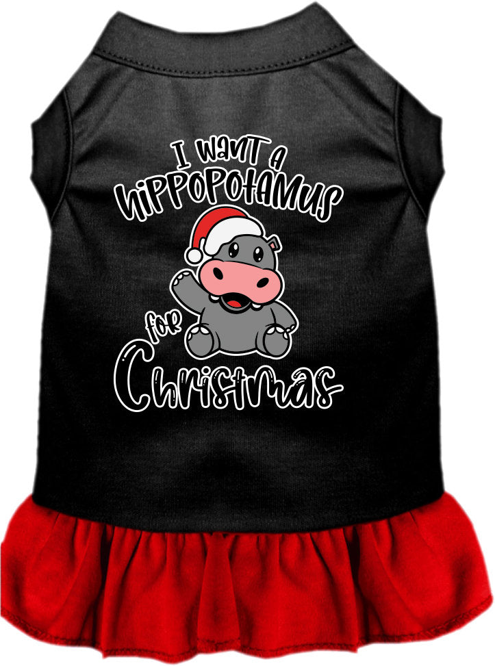 Christmas Pet Dress "I Want A Hippopotamus For Christmas"