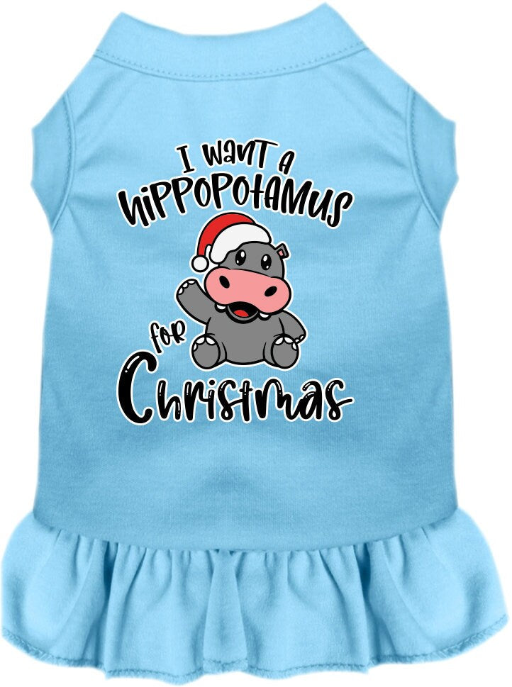 Christmas Pet Dress "I Want A Hippopotamus For Christmas"