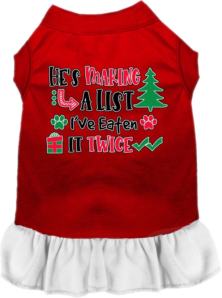 Christmas Pet Dress "He's Making A List, I've Eaten It Twice"