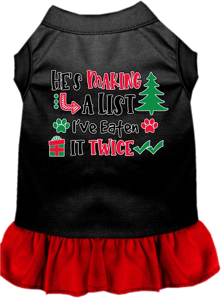 Christmas Pet Dress "He's Making A List, I've Eaten It Twice"