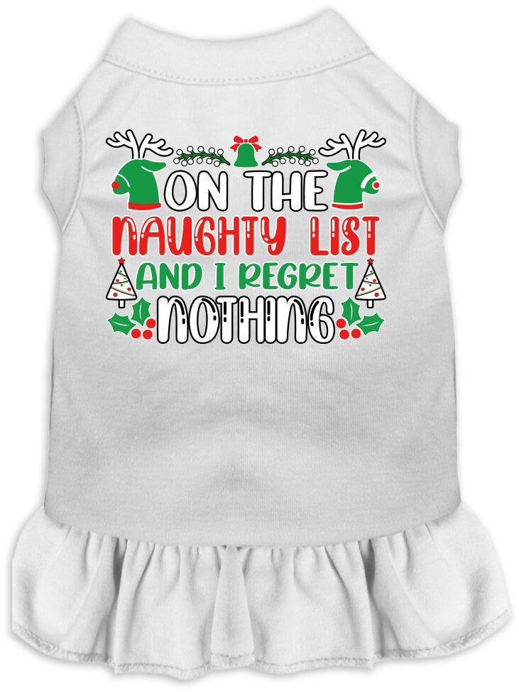 Christmas Pet Dress "On The Naughty List And I Regret Nothing"