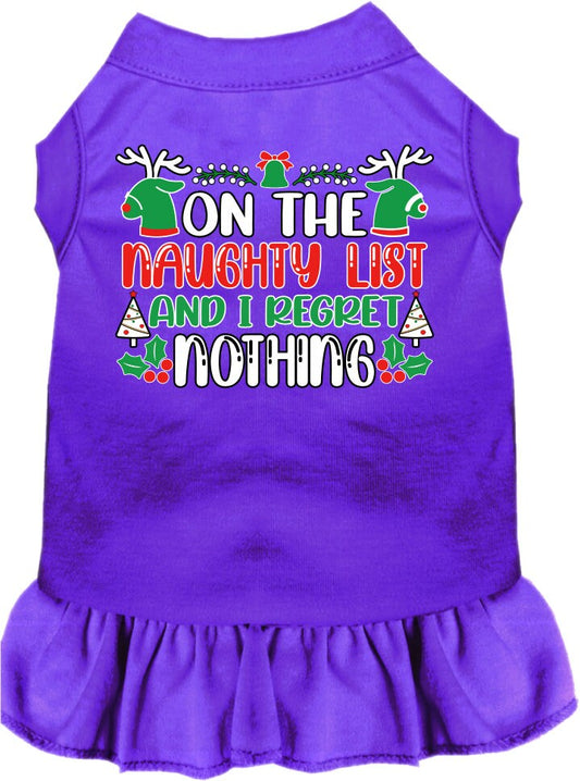 Christmas Pet Dress "On The Naughty List And I Regret Nothing"