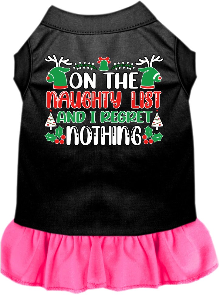 Christmas Pet Dress "On The Naughty List And I Regret Nothing"