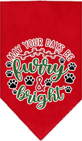 Load image into Gallery viewer, Christmas Pet and Dog Bandana Screen Printed, "Furry & Bright"
