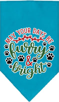 Load image into Gallery viewer, Christmas Pet and Dog Bandana Screen Printed, "Furry & Bright"
