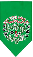 Load image into Gallery viewer, Christmas Pet and Dog Bandana Screen Printed, "Furry & Bright"
