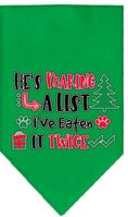 Load image into Gallery viewer, Christmas Pet Bandana "He's Making A List, I've Eaten It Twice"
