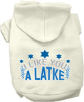 Load image into Gallery viewer, Hanukkah Pet Hoodie "I Like You A Latke"
