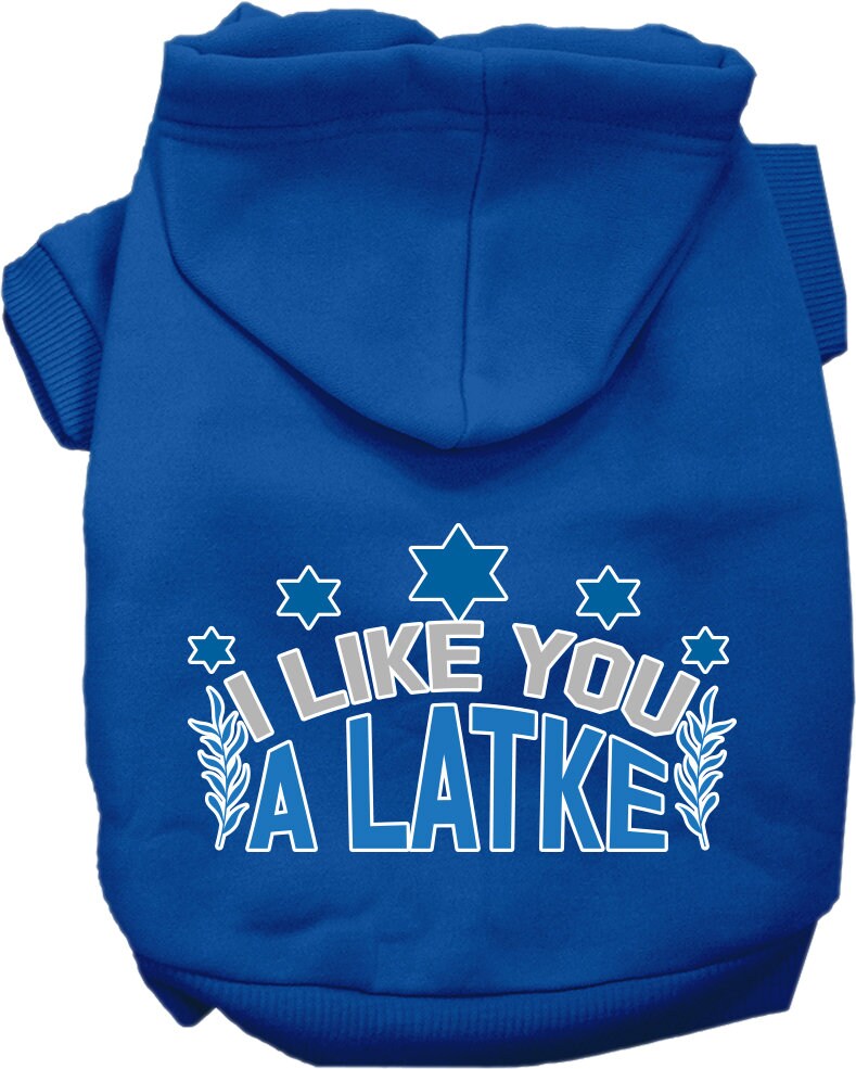 Hanukkah Pet Hoodie "I Like You A Latke"
