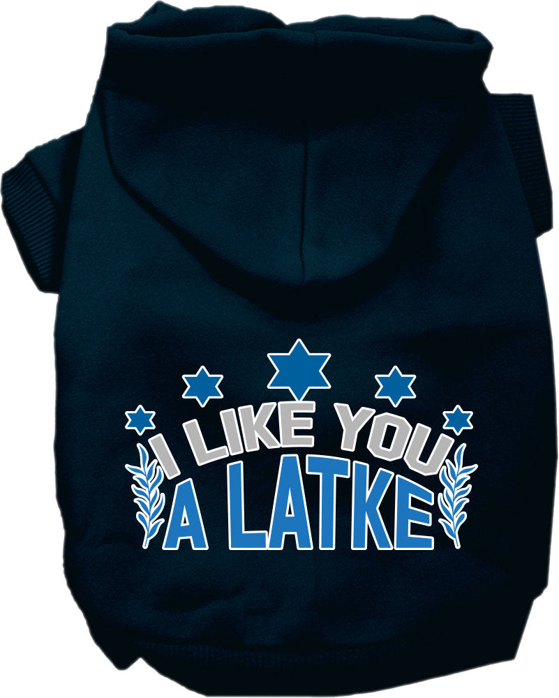 Hanukkah Pet Hoodie "I Like You A Latke"