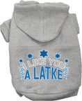 Load image into Gallery viewer, Hanukkah Pet Hoodie "I Like You A Latke"
