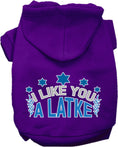 Load image into Gallery viewer, Hanukkah Pet Hoodie "I Like You A Latke"
