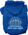 Load image into Gallery viewer, Hanukkah Pet, Dog and Cat Hoodie Screen Printed, "Love and Light"
