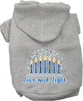 Load image into Gallery viewer, Hanukkah Pet, Dog and Cat Hoodie Screen Printed, "Love and Light"
