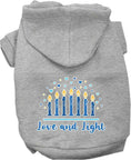 Load image into Gallery viewer, Hanukkah Pet, Dog and Cat Hoodie Screen Printed, "Love and Light"
