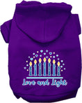 Load image into Gallery viewer, Hanukkah Pet, Dog and Cat Hoodie Screen Printed, "Love and Light"
