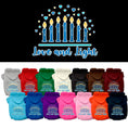 Load image into Gallery viewer, Hanukkah Pet, Dog and Cat Hoodie Screen Printed, "Love and Light"
