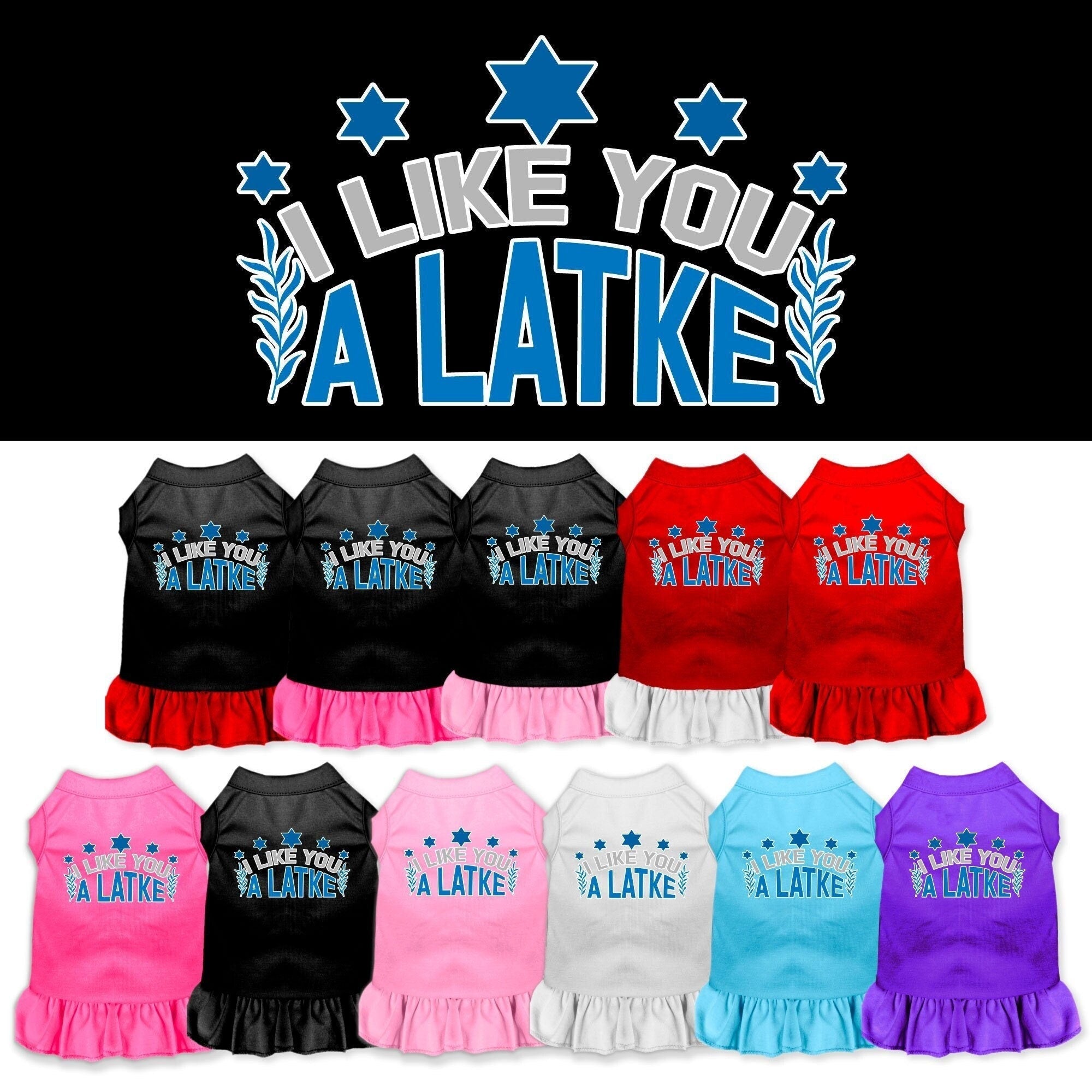 Hanukkah Pet Dress "I Like You A Latke"