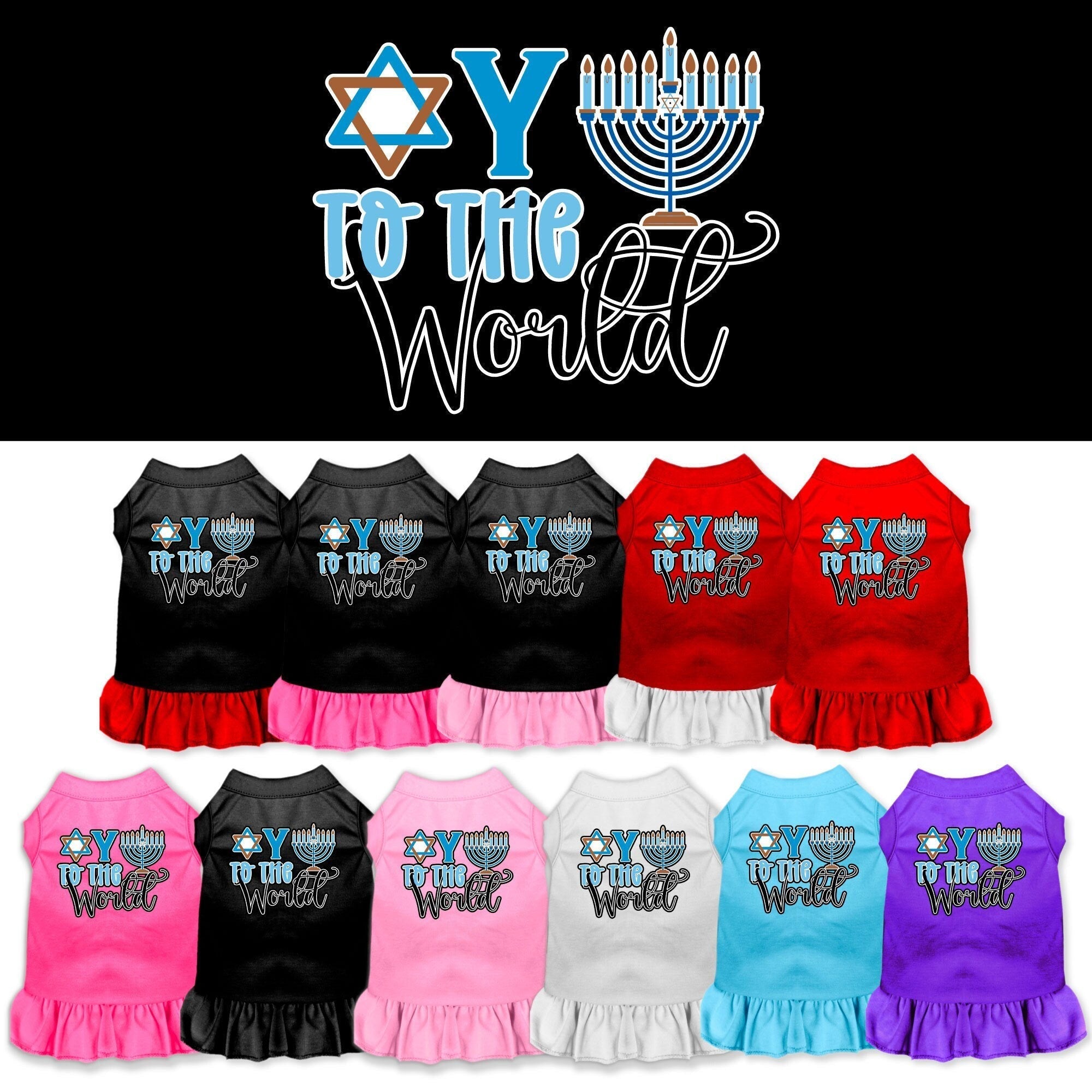 Hanukkah Pet Dress "Oy To The World"