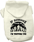 Load image into Gallery viewer, Halloween Pet Hoodie "If Zombies Chase Us, I'm Tripping You"
