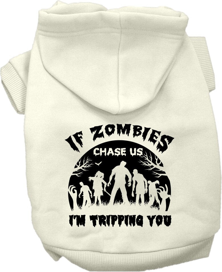 Halloween Pet Hoodie "If Zombies Chase Us, I'm Tripping You"