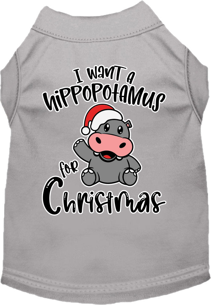 Christmas Pet Dog & Cat Shirt, "I Want A Hippopotamus For Christmas"