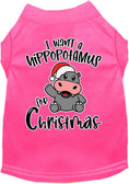 Load image into Gallery viewer, Christmas Pet Dog & Cat Shirt, "I Want A Hippopotamus For Christmas"
