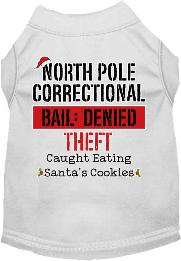 Christmas Pet Dog & Cat Shirt Screen Printed, "North Pole Correctional"