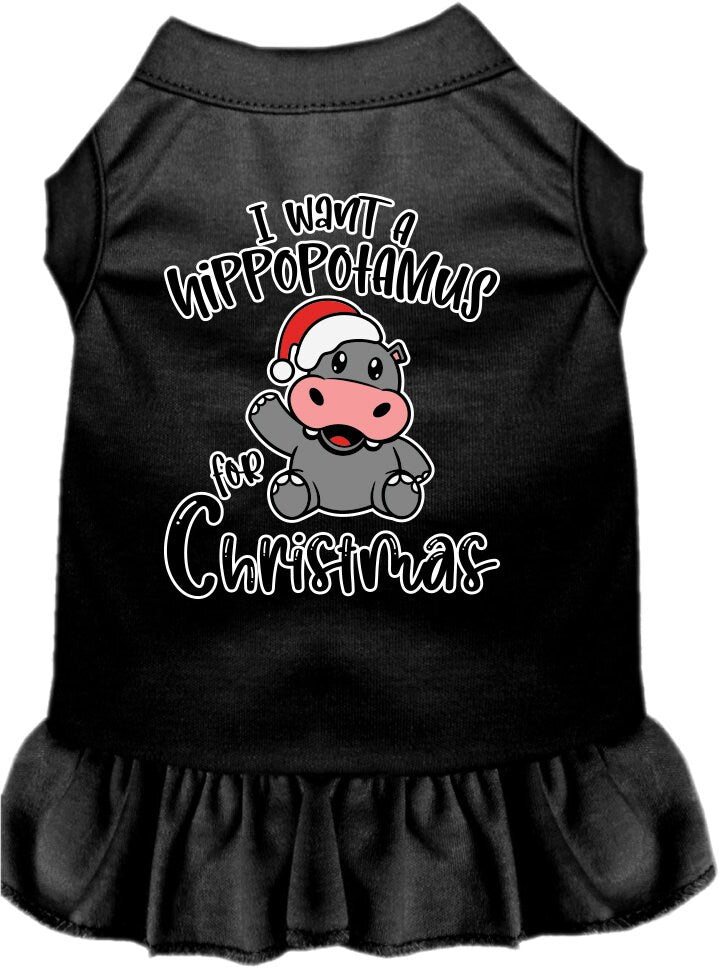 Christmas Pet Dress "I Want A Hippopotamus For Christmas"