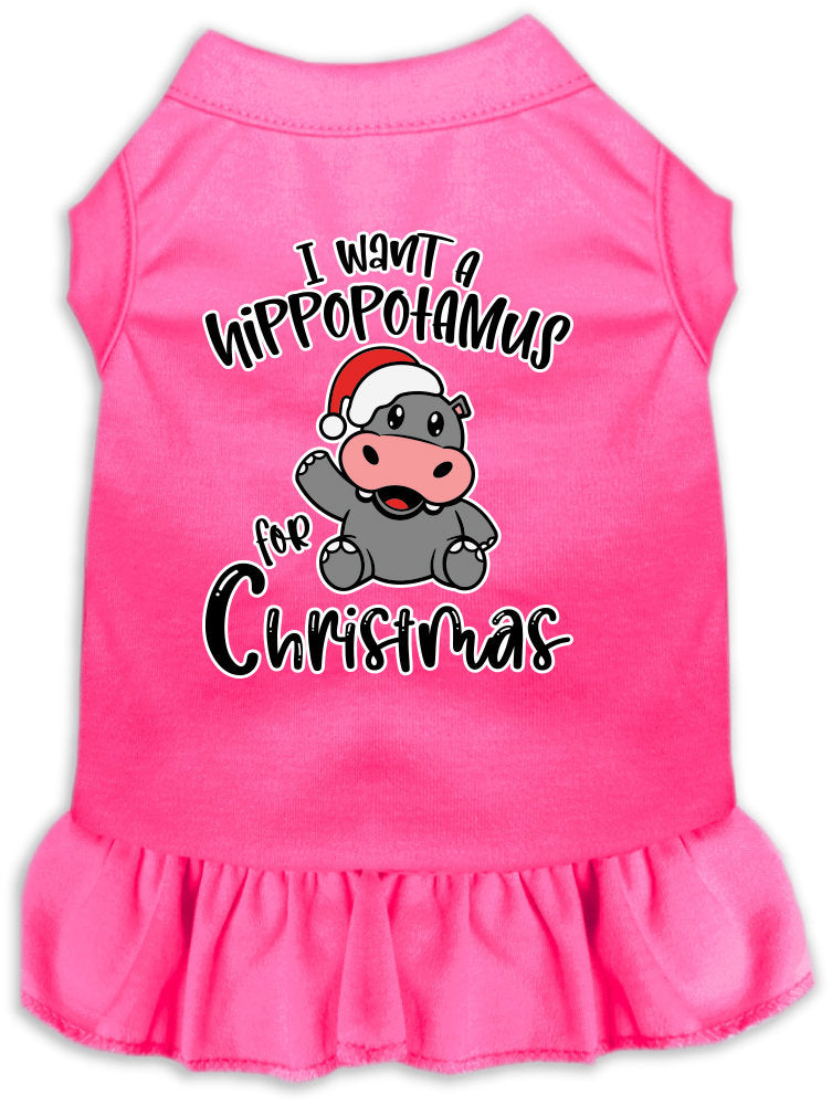 Christmas Pet Dress "I Want A Hippopotamus For Christmas"
