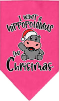 Load image into Gallery viewer, Christmas Pet and Dog Bandana, "I Want A Hippopotamus For Christmas"

