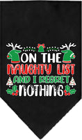 Load image into Gallery viewer, Christmas Pet Bandana "On The Naughty List And I Regret Nothing"
