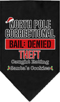 Load image into Gallery viewer, Christmas Pet and Dog Bandana Screen Printed, "North Pole Correctional"
