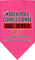 Load image into Gallery viewer, Christmas Pet and Dog Bandana Screen Printed, "North Pole Correctional"
