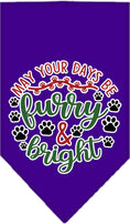 Load image into Gallery viewer, Christmas Pet and Dog Bandana Screen Printed, "Furry & Bright"

