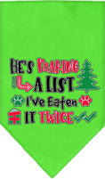 Load image into Gallery viewer, Christmas Pet Bandana "He's Making A List, I've Eaten It Twice"
