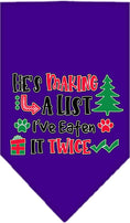 Load image into Gallery viewer, Christmas Pet Bandana "He's Making A List, I've Eaten It Twice"
