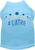 Load image into Gallery viewer, Hanukkah Pet Dog and Cat Shirt Screen Printed, "I Like You A Latke"
