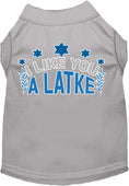 Load image into Gallery viewer, Hanukkah Pet Dog and Cat Shirt Screen Printed, "I Like You A Latke"
