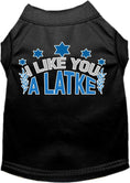 Load image into Gallery viewer, Hanukkah Pet Dog and Cat Shirt Screen Printed, "I Like You A Latke"
