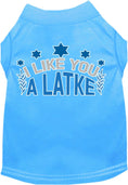 Load image into Gallery viewer, Hanukkah Pet Dog and Cat Shirt Screen Printed, "I Like You A Latke"
