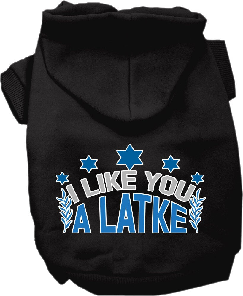 Hanukkah Pet Hoodie "I Like You A Latke"