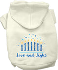 Load image into Gallery viewer, Hanukkah Pet, Dog and Cat Hoodie Screen Printed, "Love and Light"
