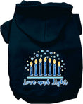 Load image into Gallery viewer, Hanukkah Pet, Dog and Cat Hoodie Screen Printed, "Love and Light"
