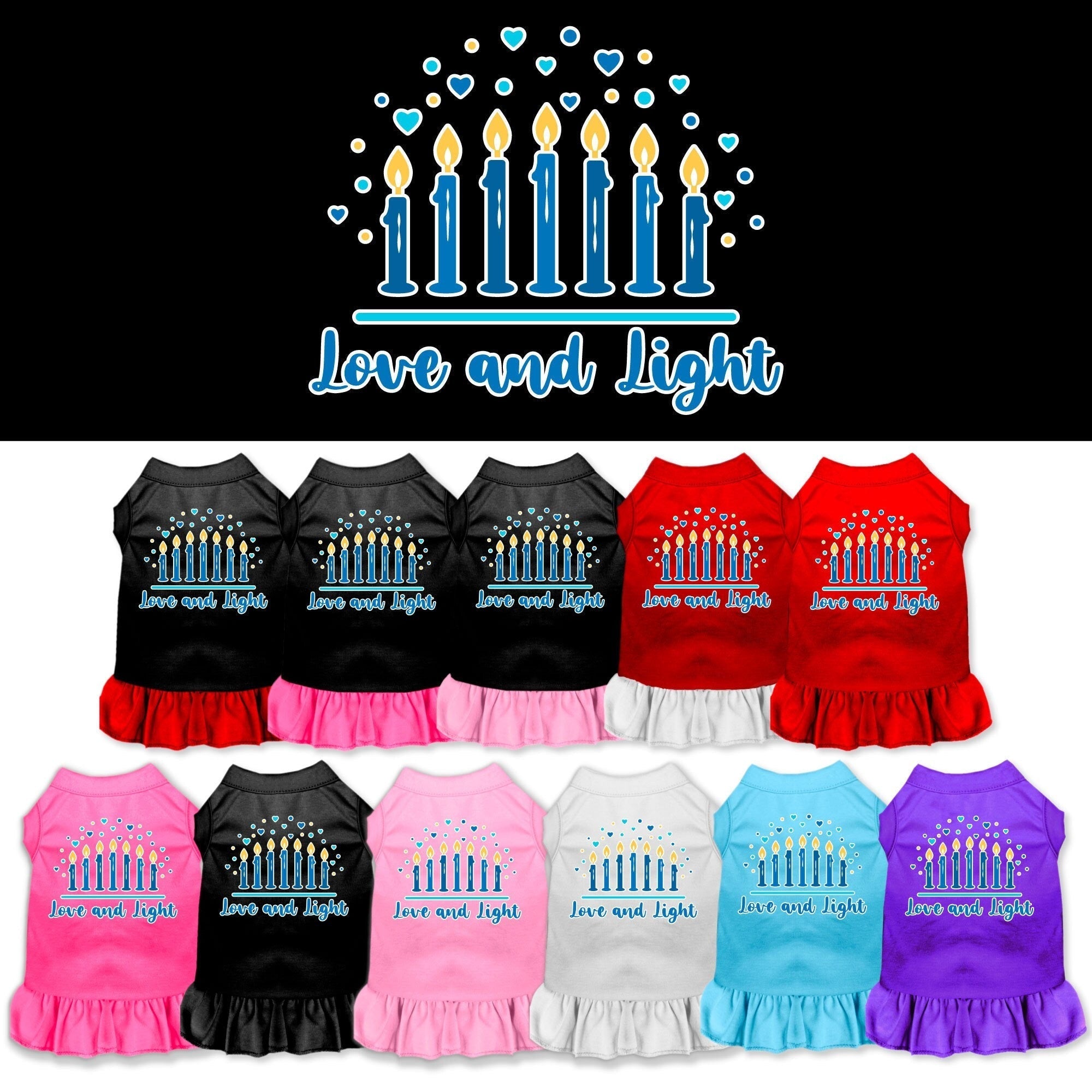 Hanukkah Pet Dress "Love and Light"